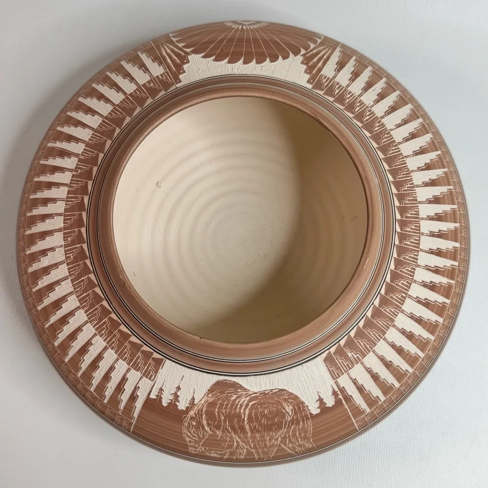 Lawrence M. Crank Hand Carved Navajo Seed Pot - Picture 4 of 6